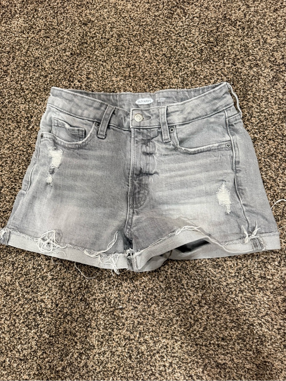 Old Navy Gray Distressed Denim Shorts